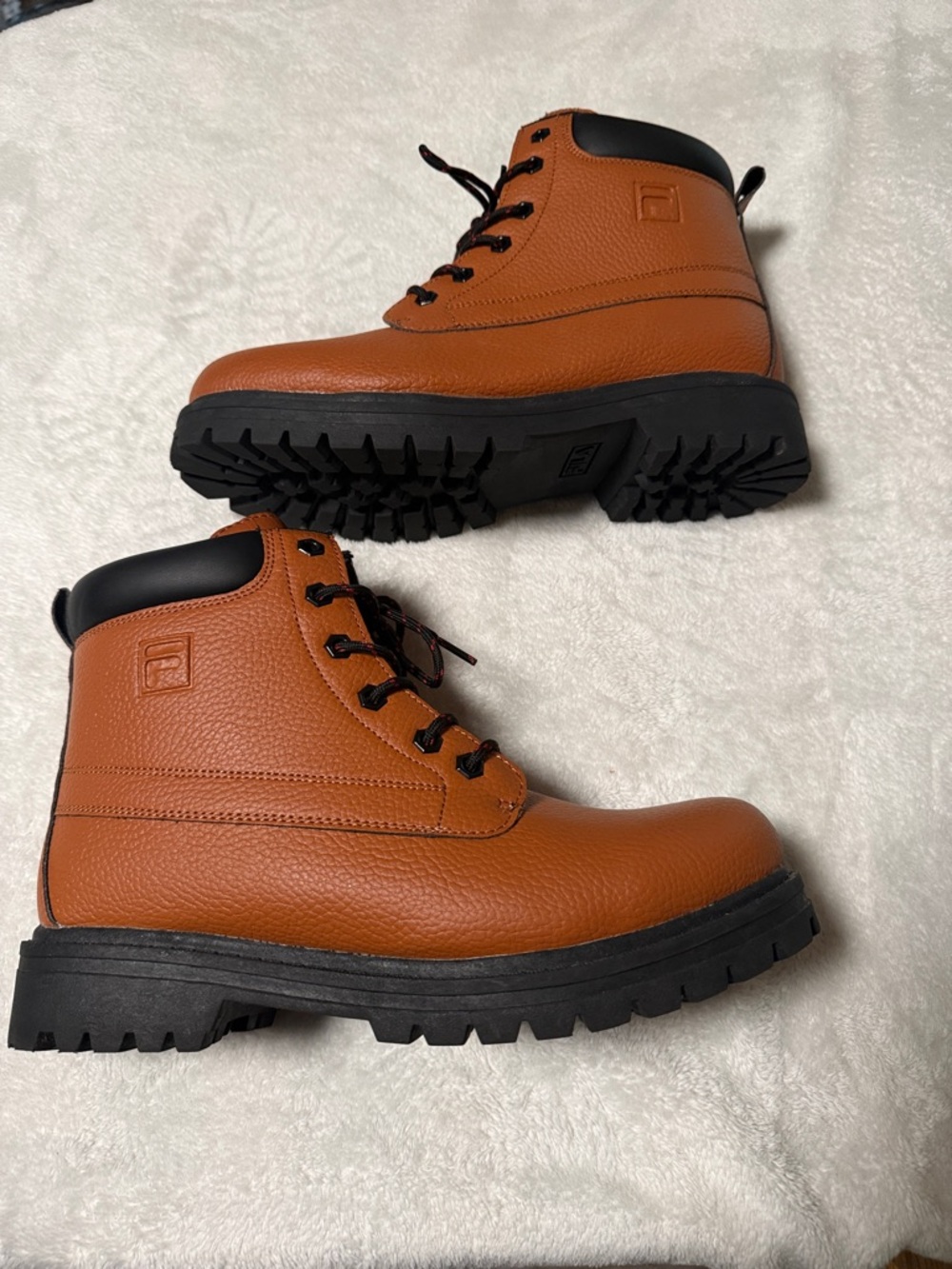 Fila Men's Tan-Brown Work Hiking Boots - Rugged Lace-Up Ankle